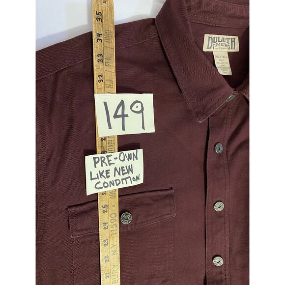 Duluth Trading Co Canvas Coat – Men’s 2XL Tall, Maroon Flannel-Lined Workwear - Picture 4 of 9